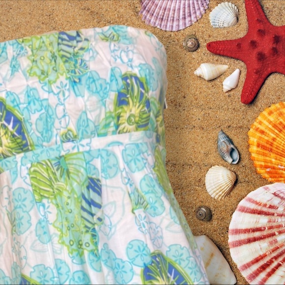 🥥 Lilly Pulitzer Shell Shocked Strapless Dress - Picture 2 of 8